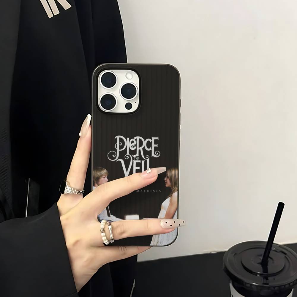 P-Pierce The Veil Band Phone Case Corrugated Pattern Phone Case For iPhone 17 Air 16  Plus Pro Max Matte Shockprooof Cover