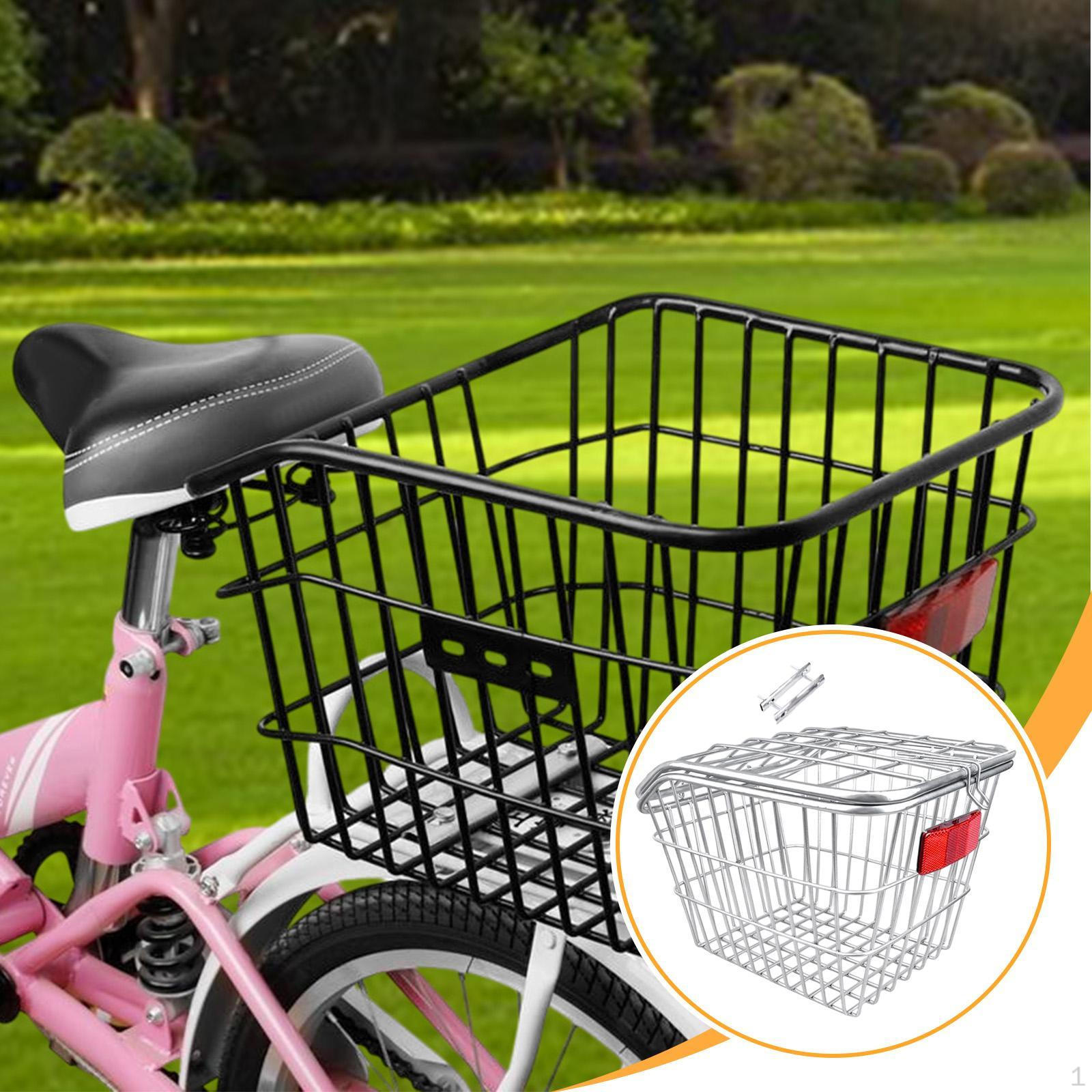 

Велосипедная задняя корзина грузовой контейнер прочный металлический провод портативный модный детский взрослый велоспорт серебряный