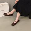French flat silver Mary Jane single shoes women's shoes 2025 spring and autumn ballet evening shoes black commuter shoes