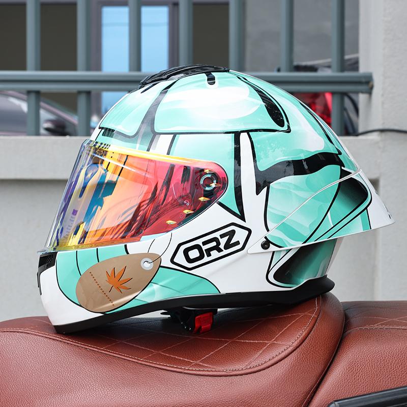 ORZ-S802 motorcycle helmet,ABS men's and women's full face helmet,R50S personalized, cool, all season, big tail wing helmet DOT