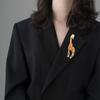 Corsage, Fashion Alloy Rhinestone Giraffe Brooch Women's Clothing Pin Diamond Set Suit Accessories Brooch