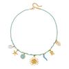 Summer Starfish & Pearl Heart Sea Turtle Pendant Necklace - Dopamine Stainless Steel Clavicle Chain