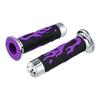 Flame Skull Throttle Knob Grips for 7/8 inch 22mm Motorcycle Handlebars Soft Rubber Construction for Rider Comfort and Safety