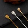 10pcs Women Vintage Hairpin Copper Rhinestones Hair Stick Chopstick Smooth High Quality Wedding Party Prom Night Hair Accessory