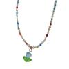 Sweet Bohemia Short Choker Chain Colorful Beaded Necklace for Women Tulip Pendant Necklace Beaded Choker Necklace Gift