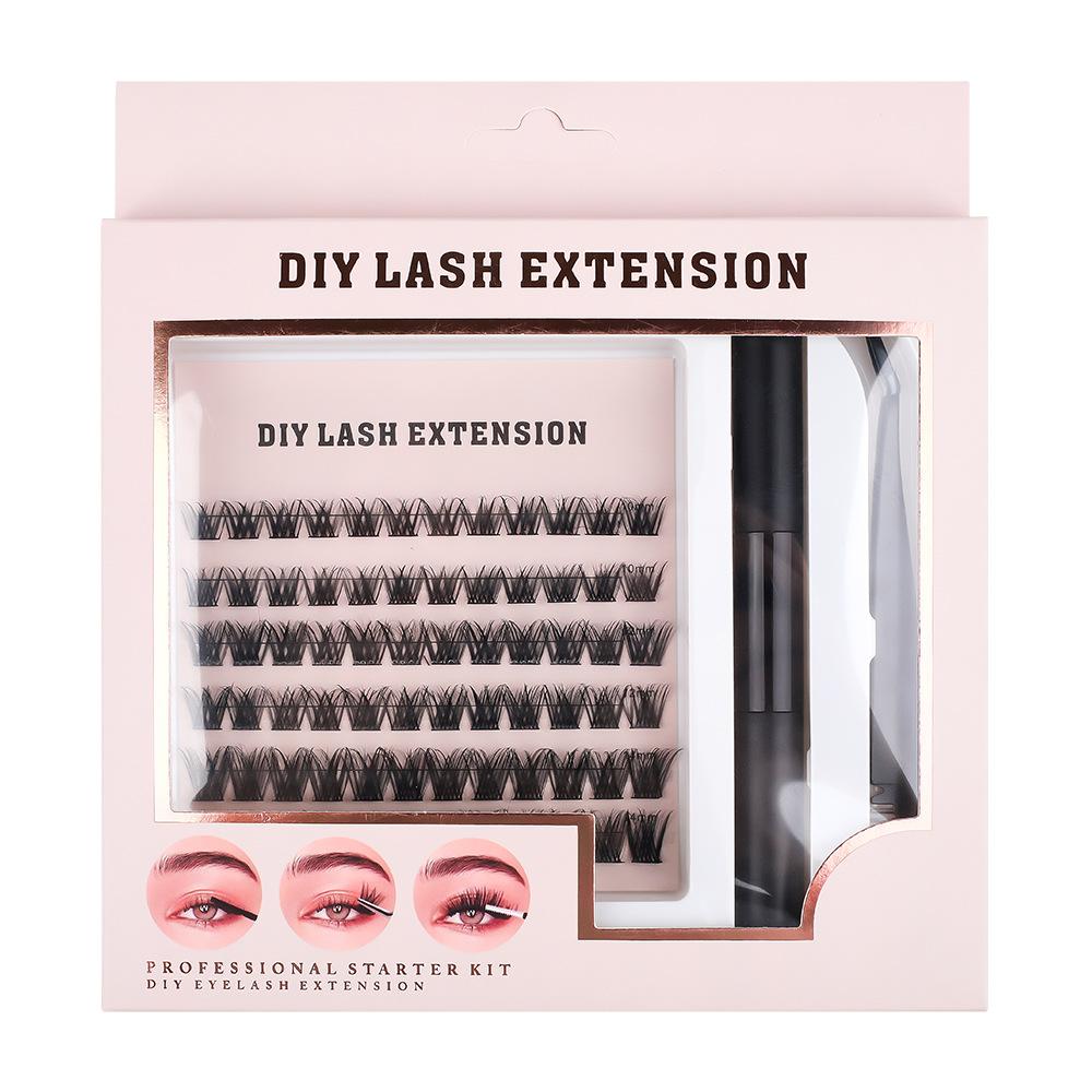 Hot Melt Multi-Hair Segmented Double-Head Eyelash Glue Self-Grafting Single Tuft Eyelash Set