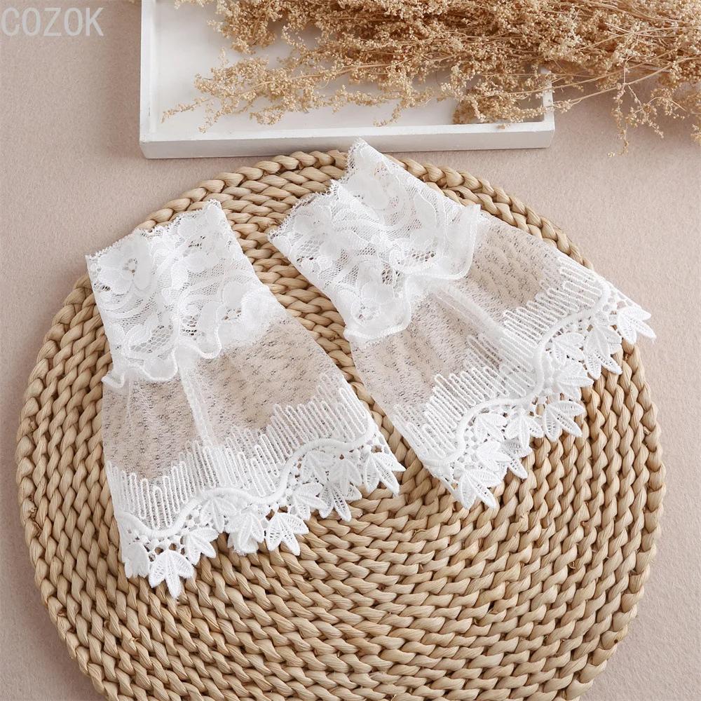 Cross-border Pleated Mesh Lace Sleeves Women's Decorative Cuffs Replacement Fake Sleeves