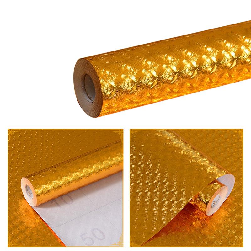 Złota Samoprzylepna Tapeta Dekoracja Stołu Buddy Renowacja Ognioodporny Złoty Papier Dekoracja Domu