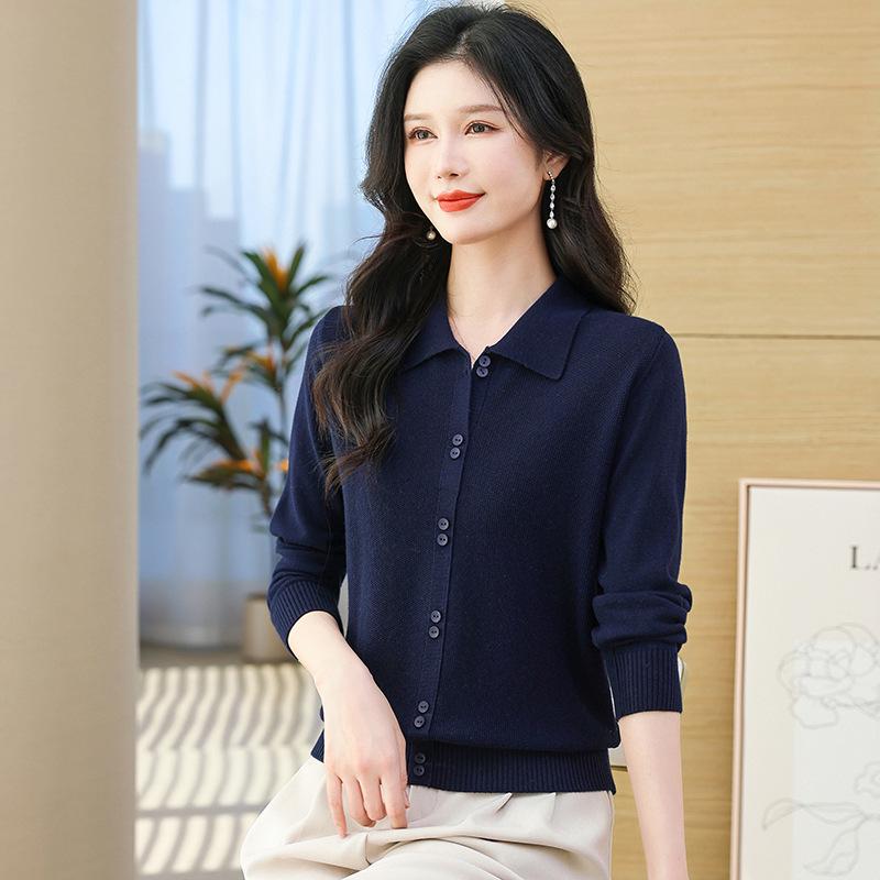 Women's Knitted Sweater - Loose Square Collar, Plus Size, Fashion Base Shirt for Autumn/Winter, Middle-Aged Mom's Clothing 2025