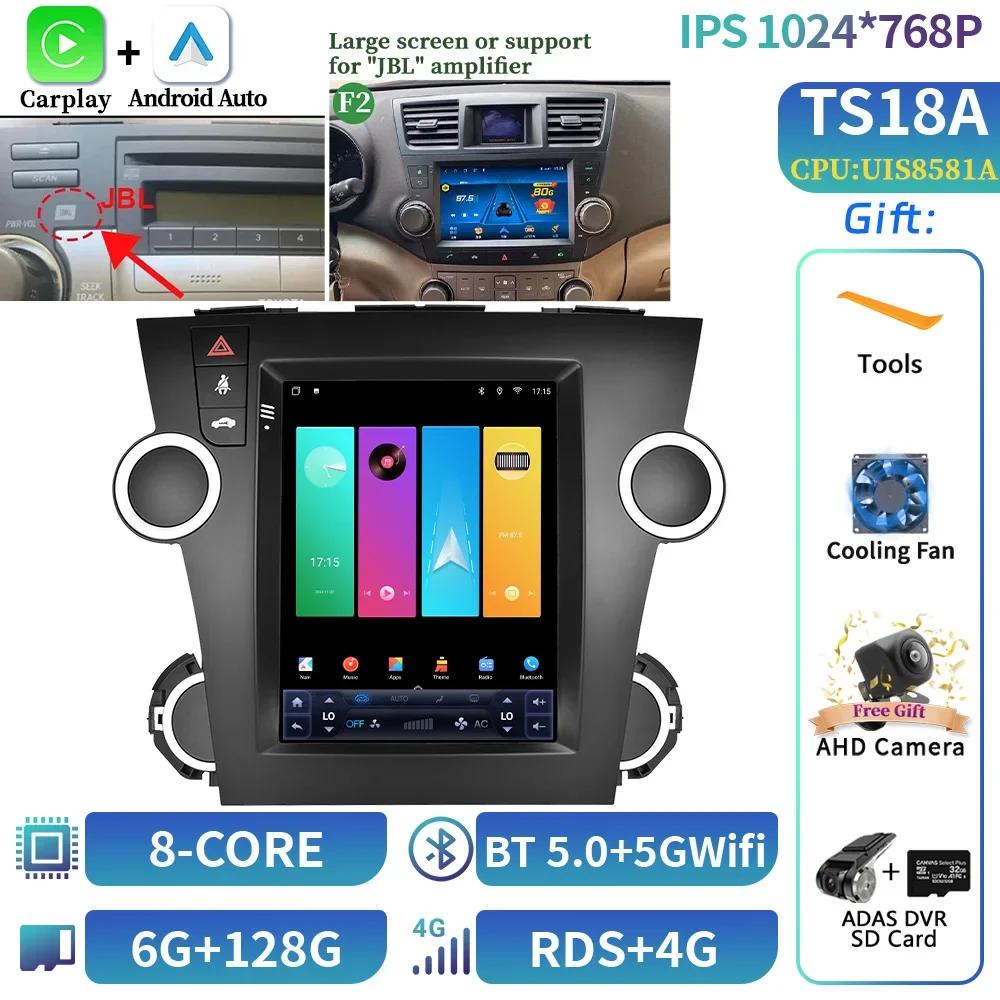 9.7inch Android Car Radio Multimedia For Toyota Highlander 2009-2014 Navigation Bluetooth Carplay Head Unit Touch Screen Stereo