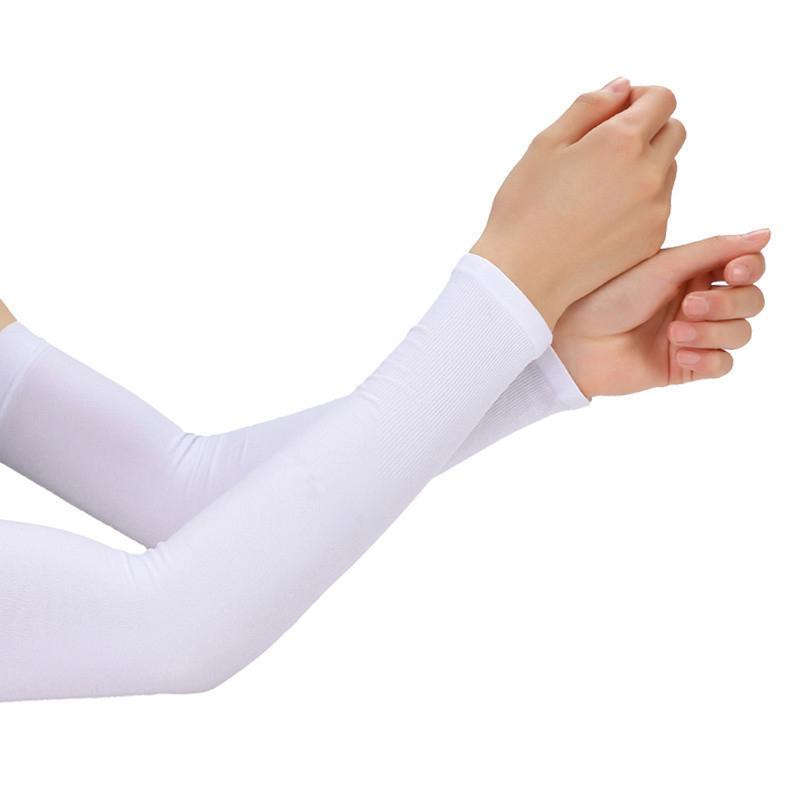 

Summer Cycling Ice Silk Arm Sleeves Breathable Thin Outdoor Sport Arm Guards Anti-UV Men Women Running Driving Arm Covers белый