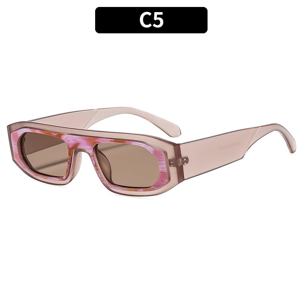 Women'S Square Polygon Sunglasses Two-Tone Retro Ins Sun Glasses Uv400 Geometry Ladies Shades Personality Party Eyewear Men