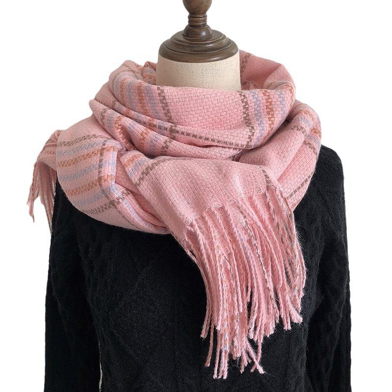 Imitation Cashmere Checkerboard Plaid Scarf for Men and Women European American Korean and Japanese Style Thickened Warm Tassel Shawl Scarf