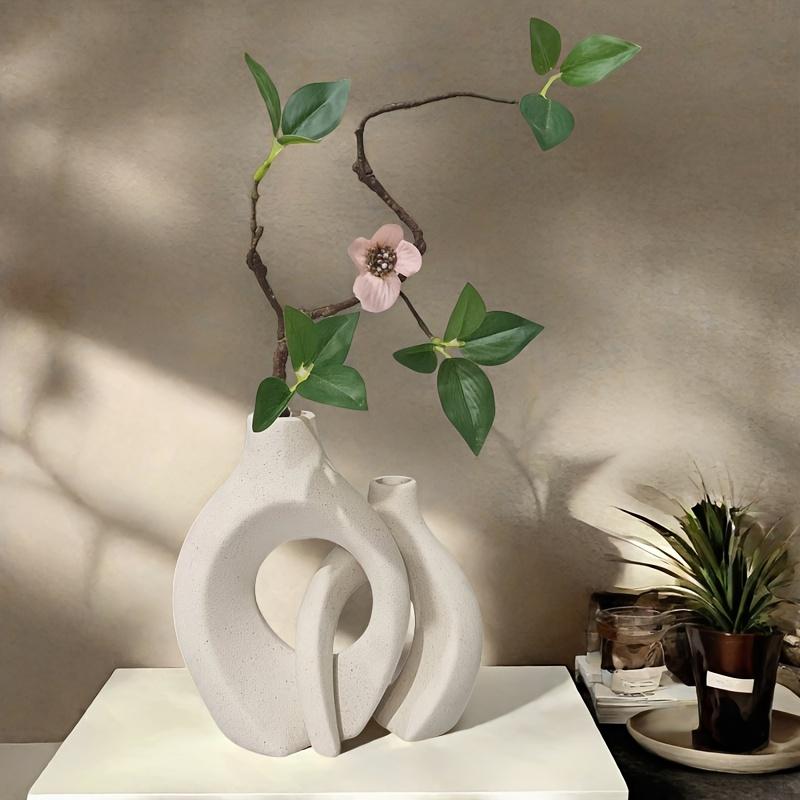 Nordic White Ceramic Vase Ins Style Creative Flower Vase Simple Luxury Wholesale