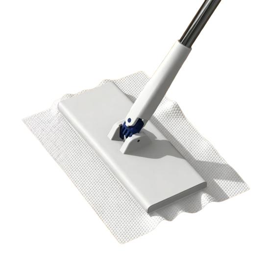 

Small Flat Mop Hands-Free Face Towel Mop Lightweight Clip-On System Easy Pad Change Kitchen Bathroom Floor Mop белый