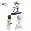 Minimalist Resin Flower Pot Creative Fitness Figure Pot, Succulents with Treadmill Yoga And Modern Plant Dumbbell Design, Funny Sports Themed Planter