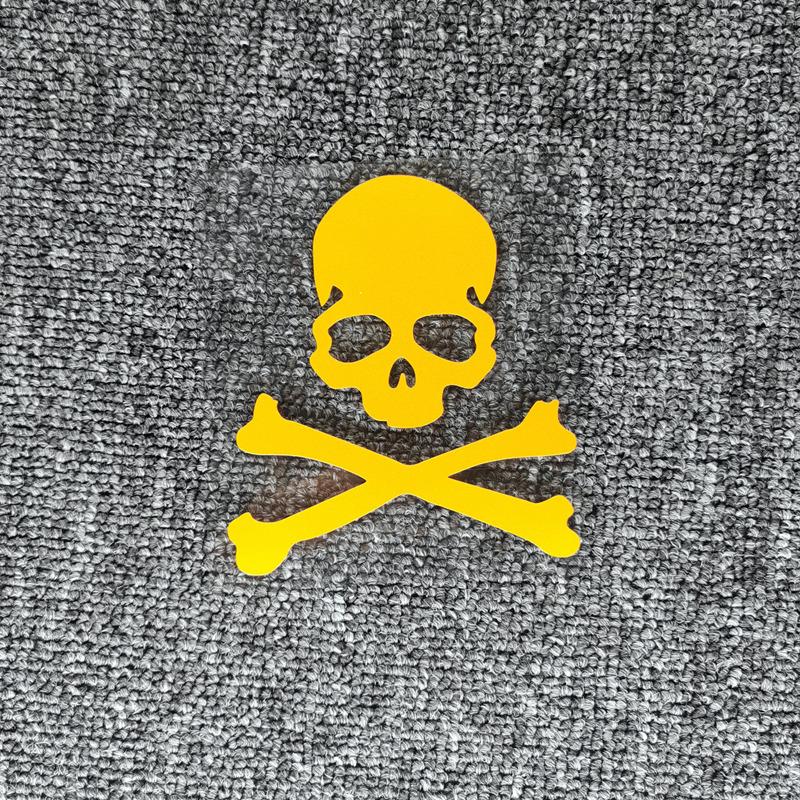 Car Stickers Hazard Warning Skulls Crossbones Reflective Decoration For Rearview Mirrors Windshield Bumper Trunk Motorcycle
