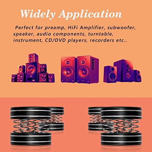 4Pcs HiFi Speaker Isolation Feet Aluminum Spring Shock Absorbers Adjustable Turntable Amp Non-Slip Pads