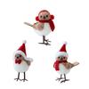 Christmas Ornament Bird Design Wearing Santa Hat Decorative Hanging Pendant Home Garden Festive Holiday Party Decor