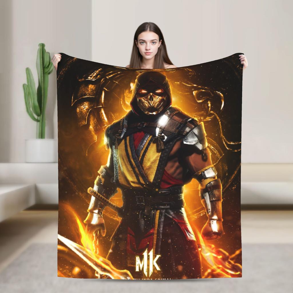 Sub-Zero Mortal Kombat Wool Blankets Fashion Throw Blankets for Home Hotel Sofa 200x150cm Plush Thin Quilt