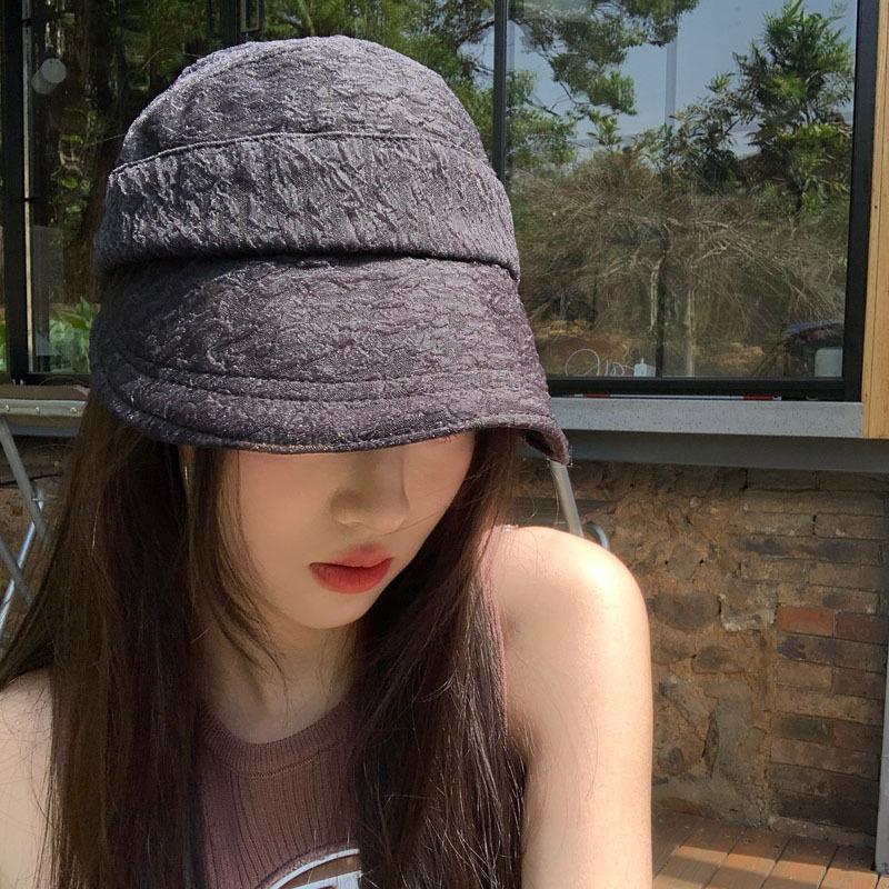 

Летняя корейская тонкая бейсболка из пузырчатой пряжи с открытым верхом, модная повседневная шляпа от солнца, складная бейсболка от солнца