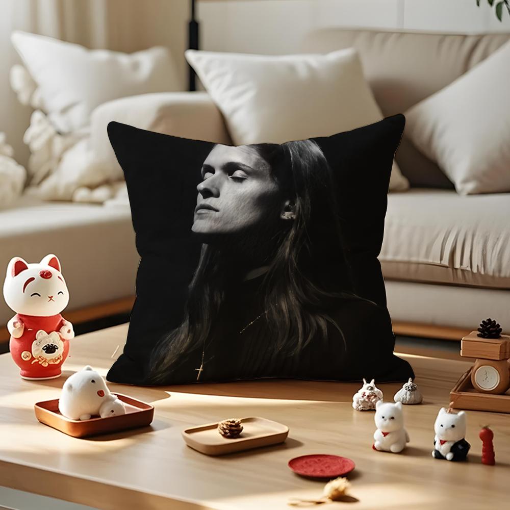 EEthel Cain Singer Pillow Case Antidustmite Pillowcase Invisible Zipper Silky Short Plush Sofa Cushion Cover