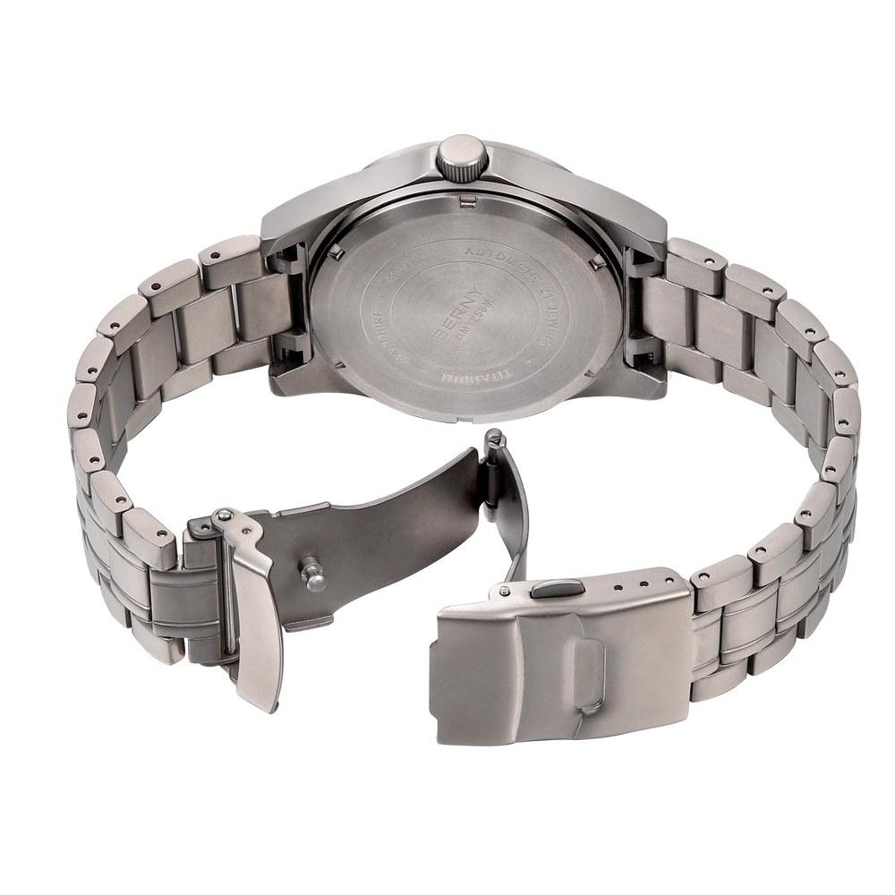 BERNY Titanium Mechanical Watch Automatic Railroad Watch 100M Water Resistant Calendar AR Sapphire Crystal