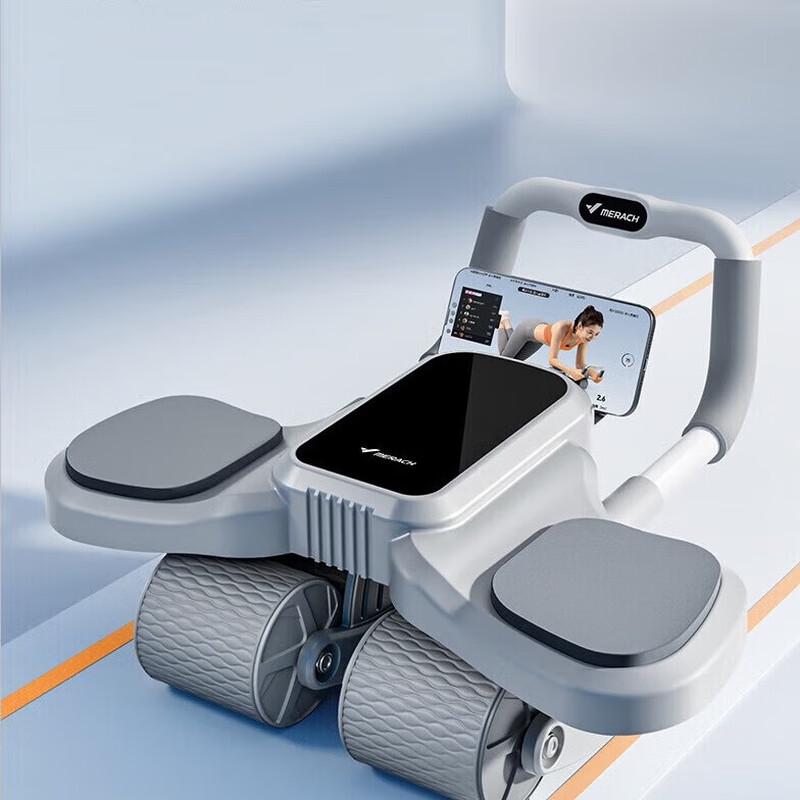 Merach Automatic Rebound 4-Wheel Ab Roller with Elbow Support