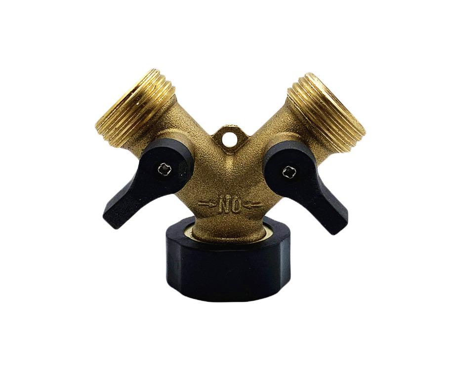 Garden Brass Hose Diverter 2 Way Y Valve