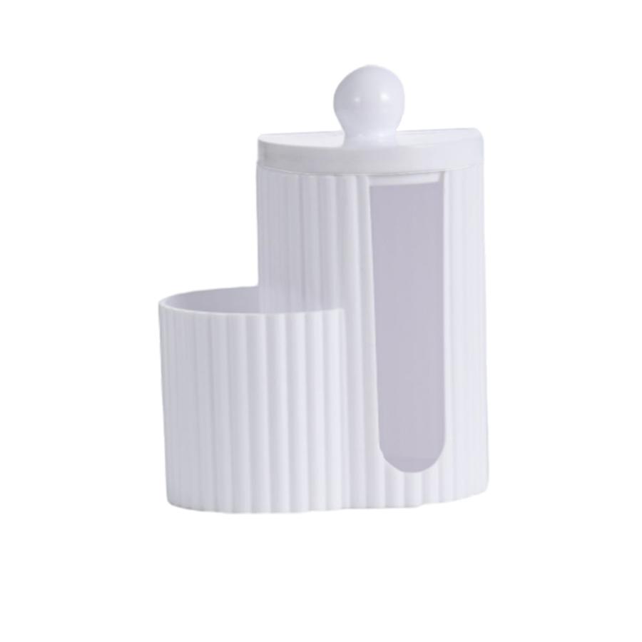 

Qtip Dispenser 2-Grid Cotton Ball , Swab, Round Pads Holder for Bathroom Container Organizer, Plastic Vanity Organizer Canister