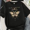 2026 BAD OMENS Letter Pattern Round Neck Women's T-shirt Short Sleeve Fashion Print Half Sleeve Shirt Stretch T-shirt