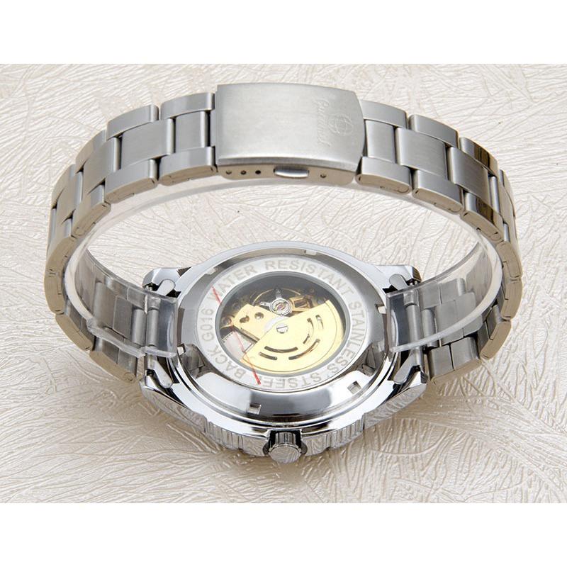 GUCAMEL Mechanical Men's Hollow Watch Men's Fashion Diamond Belt Mechanical Watch
