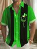 St. Patrick'S Day Striped Print Men'S Button-Up Hawaiian Holiday Short-Sleeve Shirt, This Makes for an Ideal Gift, It'S Truly a Wonderful Present