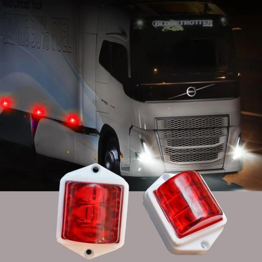 APSMOTIV 8Pcs Universal Side Marker 2x2 Inch Trailer RV Marker LED Light Red 12V for RVs, Campers Truck Vans Caravans and Boats Side Marker Indicator
