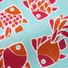Dyeing Anbo Tenugui Authentic Dyed Cotton Tokuoka Made In Japan 35cm X 100cm "Goldfish Aqua" 100%