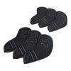6PCS PU Leather Iron Wedge Golf Club Head Covers Fits Most Clubs Easy To Identify Embroidered Number Loop and Hook Fastener Closure Black