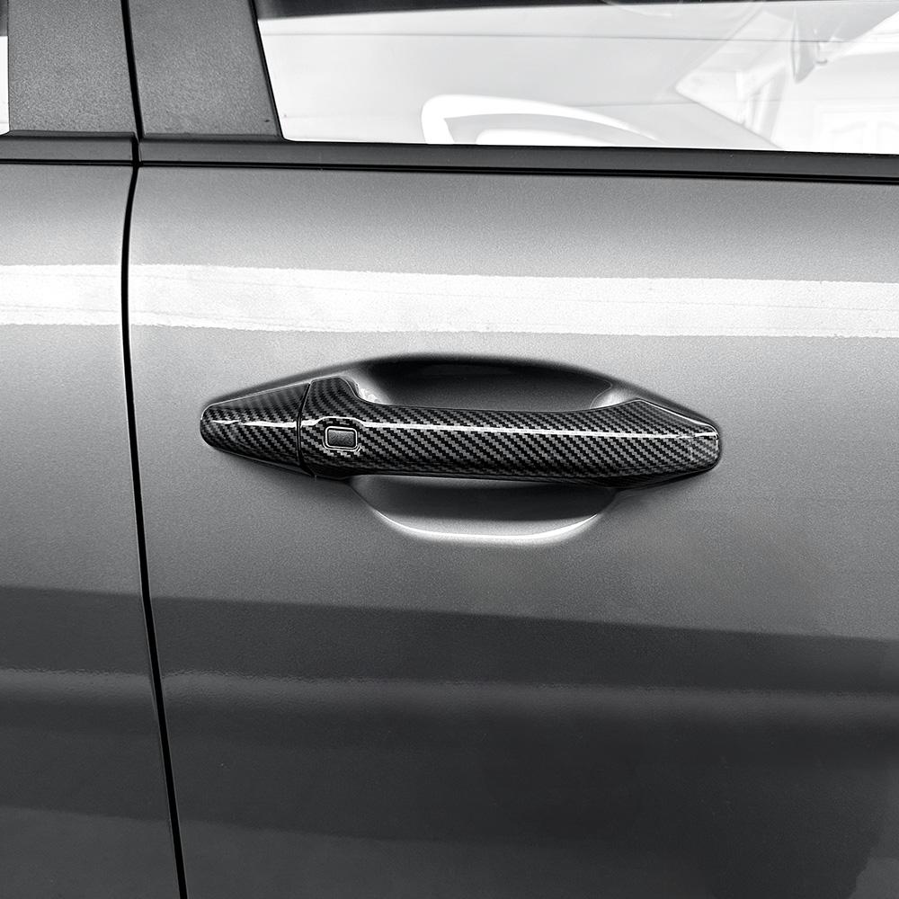 For Kia K4 2026 2026 2026 Auto Styling Exterior Black Carbon Fiber Outside Door Handle Cover Stripes Trim LHD