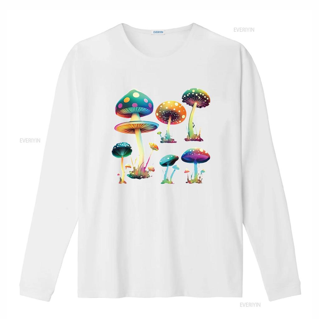 Mushroom Cute Cottagecore Aesthetic Hippie Womens T Shirt Black Vintage Washed Unisex Versatile Breathable Streetwear Fashion