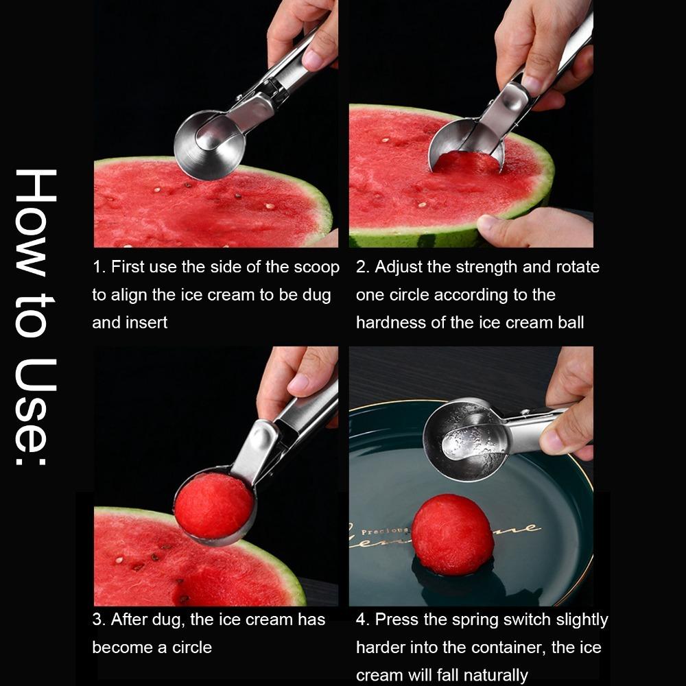 Heavy Duty Metal Ice Cream Scoop Dishwasher Safe Stainless Steel Spoon Fruit Ball Scoop Sundaes