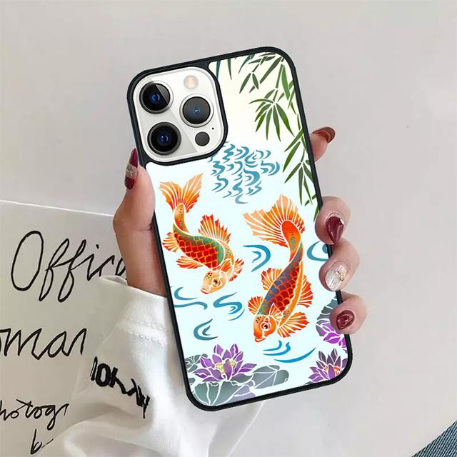 Чехол для телефона с изображением рыбы Кои для iPhone 17 Air 15 16 14 13 11 12 Pro Max Max Plus Задняя крышка Coque shell fundas iPhone 11