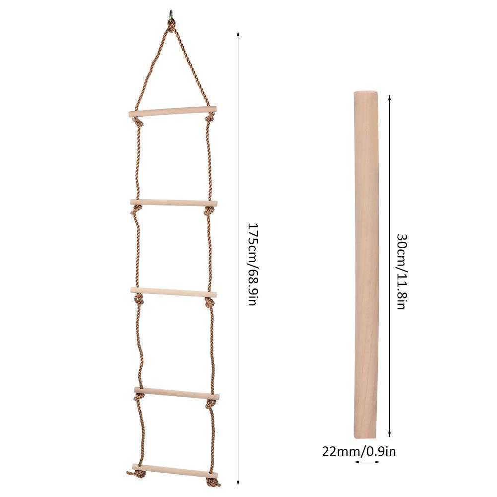 5 Wooden Climbing Rope Ladder Children Fitness Toy Outdoor Sports Toy Amusement Equipment