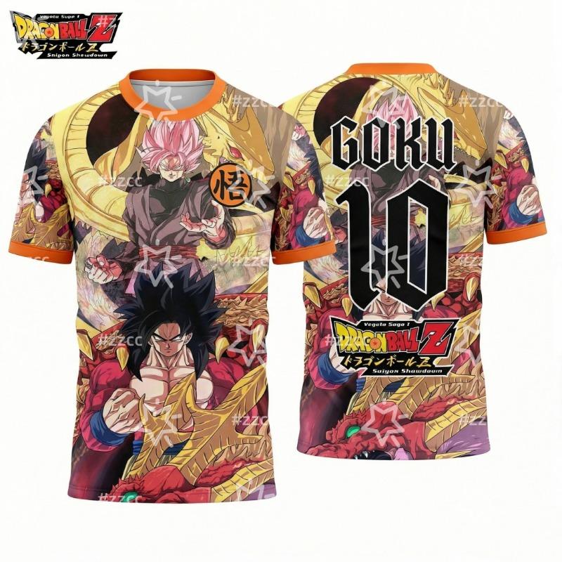 Dragon Ball Goku Футбольная футболка Японский аниме принт Футболка Спортивная Быстро сохнущая Мужская футболка Детская одежда Футболка Y2k Женская S