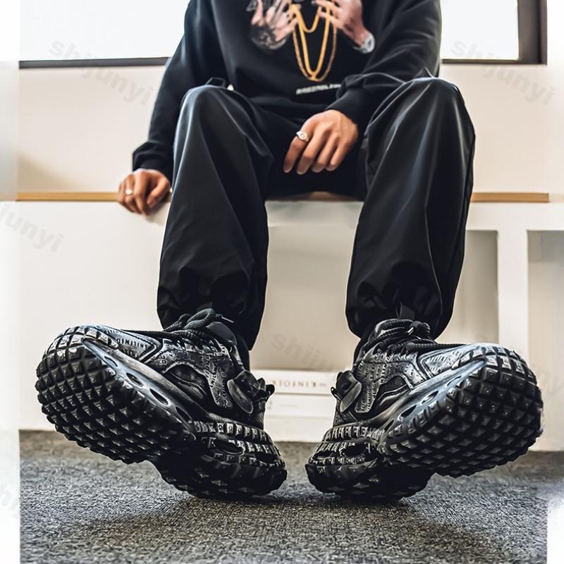 Fashion Men's Shoes 2025 Spring New Sports Wear-resistant Casual Shoes Fashion Height Increasing Comfortable Lace-up Platform Sneakers