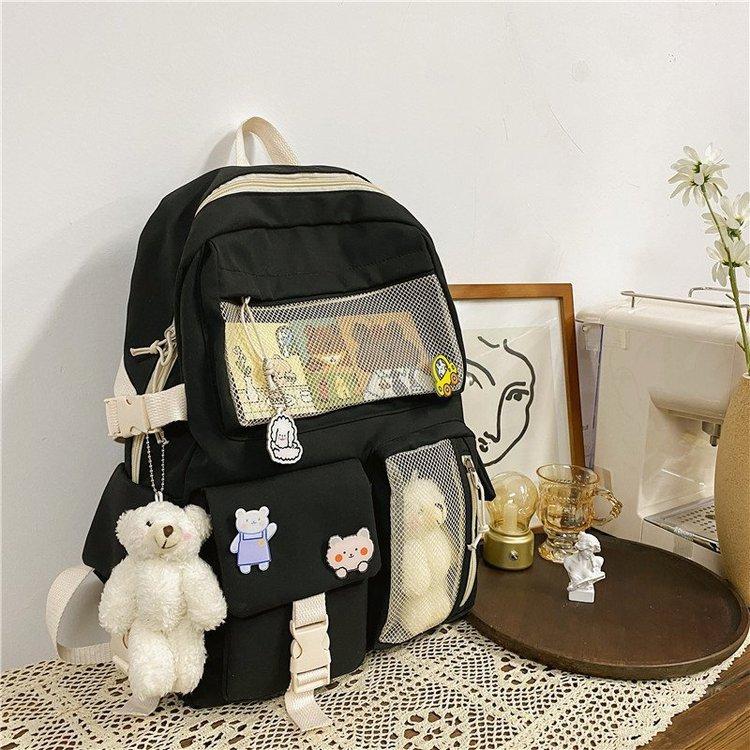 New Korean Campus Vintage Cute Versatile Casual Girls' Backpack Cute Middle School Students' Backpack Opening Day Gift
