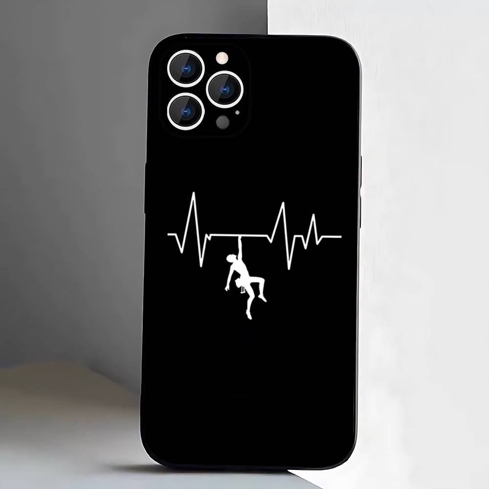 Climbing Phone Case Silicone Soft For IPhone 17,16,15,14,13,12,11,Pro,Max,Plus,E,Air,Mini Black