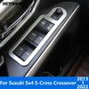 For Suzuki Sx4 S-Cross Crossover 2013-  Matte Window Lift Switch Cover Trim Interior Door Armrest Frame Car Accessories