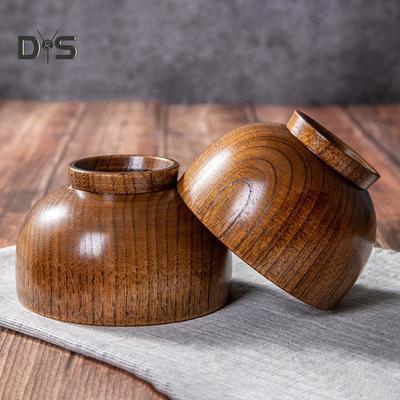 SW Wooden Noodles Rice Soup Bowl Food Storage Container Kitchen Tableware Gadget