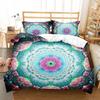 100% Microfiber Fabric Super King Duvet Cover Set for Mandala Print Datura Flowers Double Duvet Set 220x240 Bedding Set Luxury