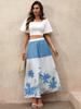 Summer 2026 High Waist A-Line Color Block Skirt for Women