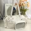 Bolsa Tote Transparente Feminina para o Trabalho, Grande Capacidade, Bolsa de Ombro Único Transversal, Bolsa Estilo Boston